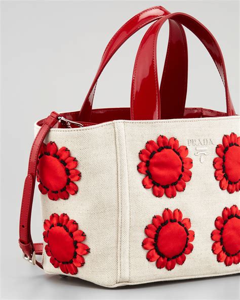 Prada Mistollino Floral Basket Tote Bag 